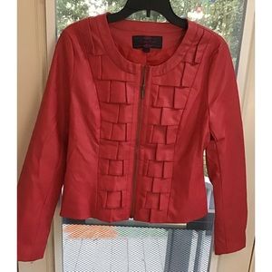 Ruby Rose Red ladies red faux leather jacket size S